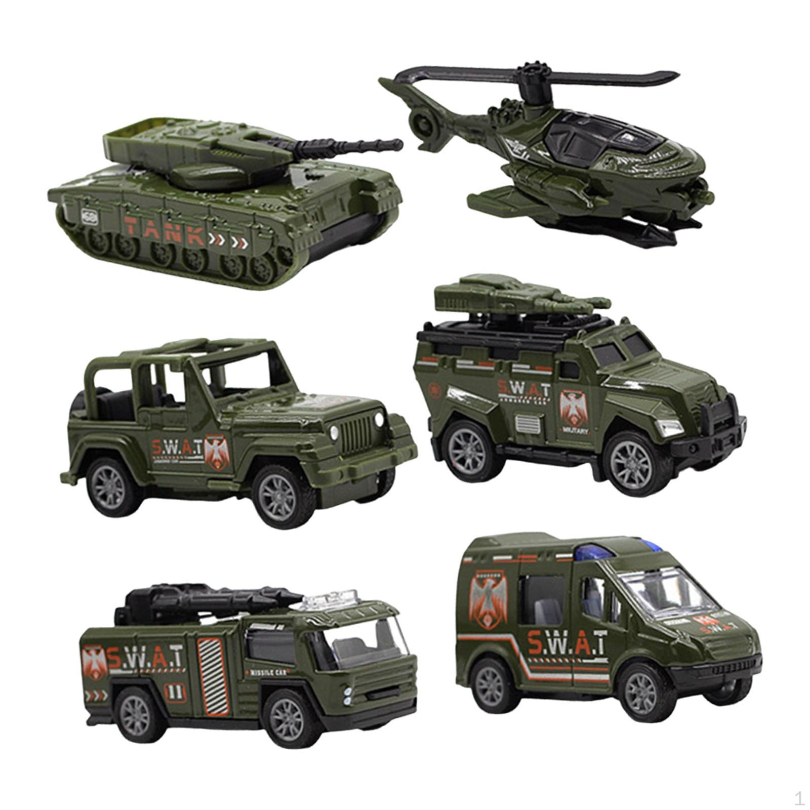 

6 Pcs Pull Back And Move Alloy Vehicles, 2.7-3.2 Inch, Crash Resistant, Some Movable Joints, Style B