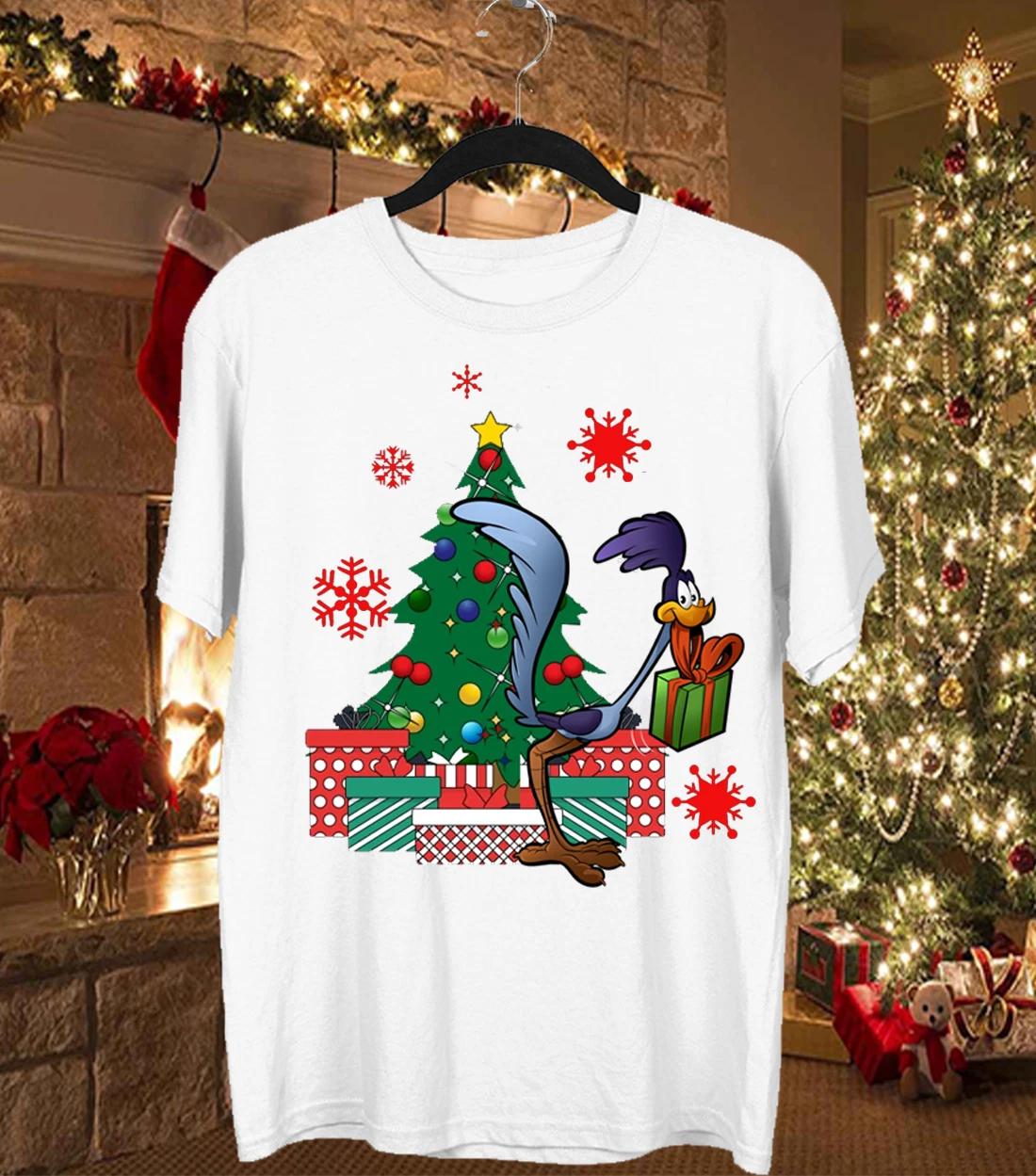 Funny Movie Wile E Coyote and the Road Runner Christmas T Shirt EG981 M