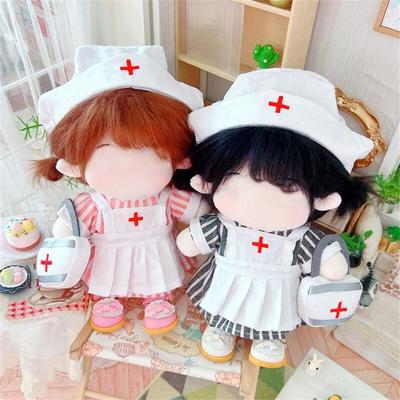 20CM Doll Clothes Miniature First Aid Kit Nurse Dress Suit Cute Pu Bow Princess Shoes For Idol Dolls Accessories Role Play Toys