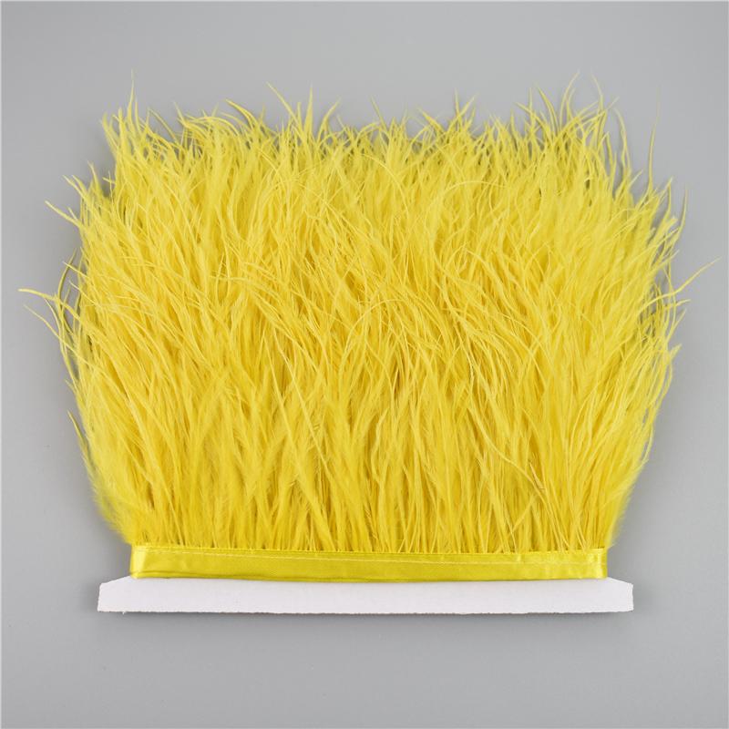 8-10cm Ostrich Feather Trims for Needlework and Handicraft Black Plume Skirt Decoration Natural Feathers Ribbon Fringe