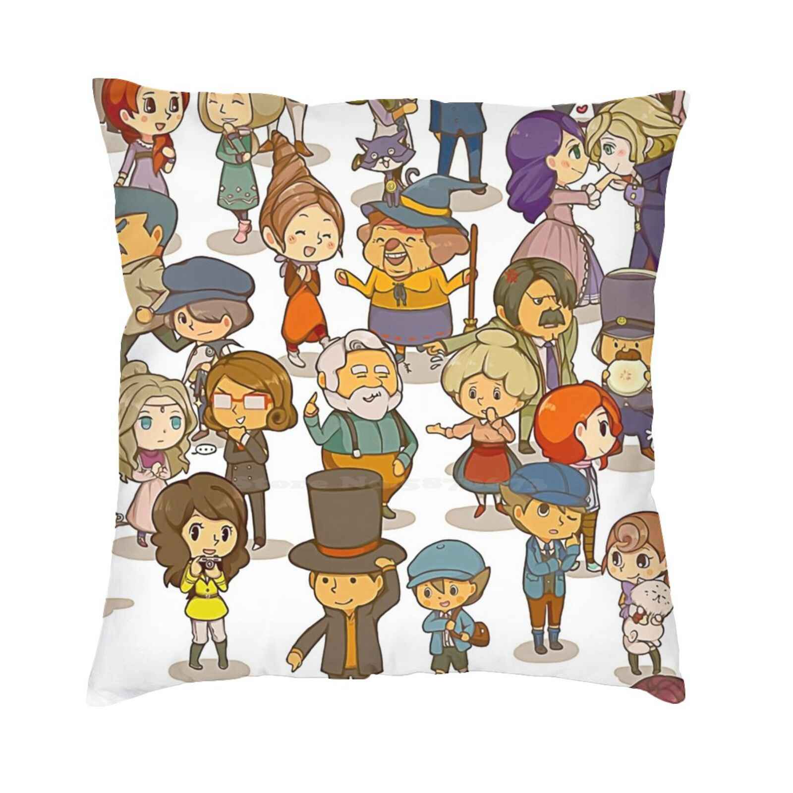 Exquisite Ornaments Unisex Professor Layton And The New World Home Sofa Car Waist Throw Pillowcase Professor Layton And The New World Professor Layton