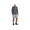 Under Armour Tech Logo Printed American Vintage Training Crew Neck Long Sleeve T-Shirt Men Tops Gray 1379782-012