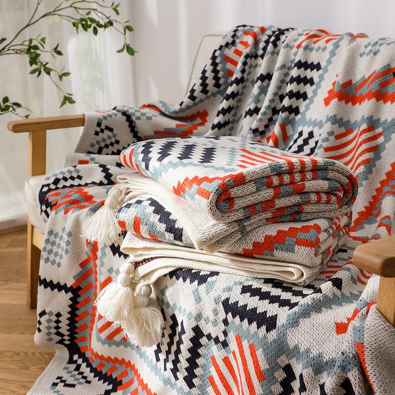 Nordic Style Office Air Conditioning Blanket Knitted Blanket Cover Leg Blanket Full Body Shawl Dormitory Nap Blanket