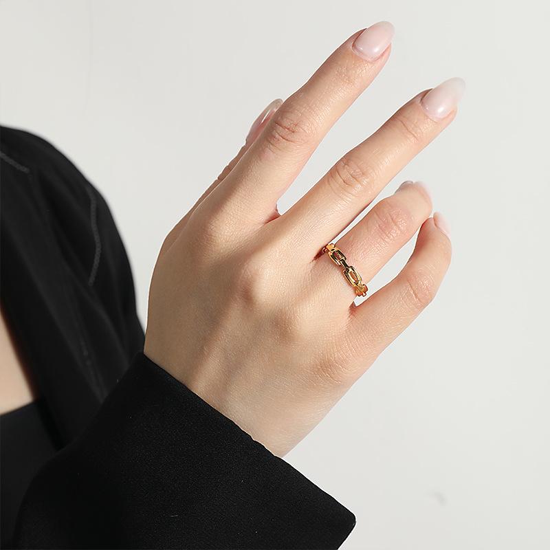 Ins Style Simple Geometric Circle Titanium Steel Ring Women's High-end Finger Ring Bracelet