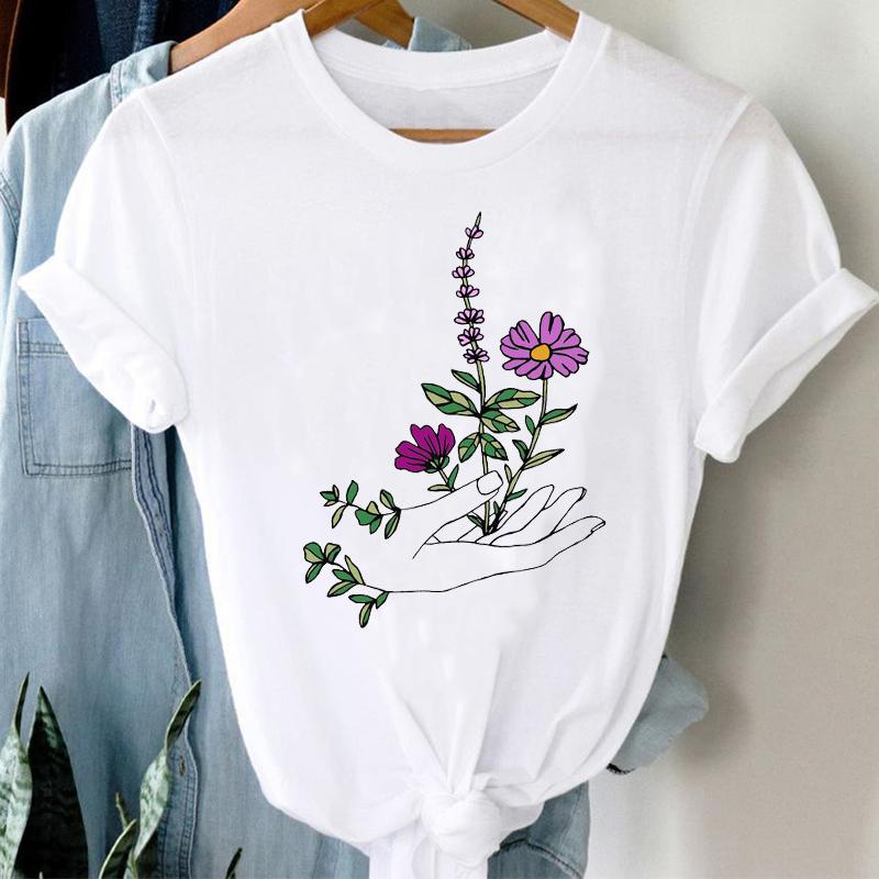 T-Shirts Women 90S Star Fashion Short Sleeve Trend Spring Summer Clothes Stylish Tshirt Top Lady Print Girl Tee T-Shirt