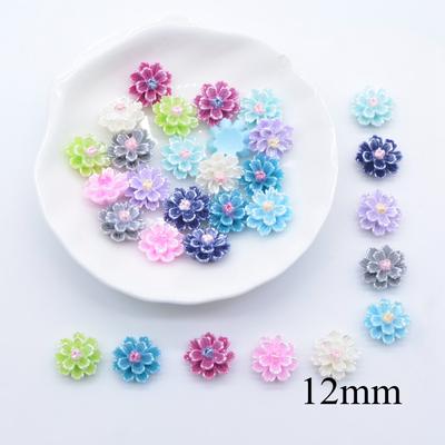 50 adet 12mm 3D Mini Çiçek Lotus Flatback Düzlemsel Reçine Aksesuarları DIY Zanaat Telefon Yamaları Sanat Malzemesi