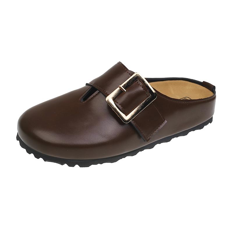 Female Shoes Slippers Women Summer Beige Heeled Sandals Slides Cover Toe  Black Retro Slippers Women Summer Shoes Beige Heel