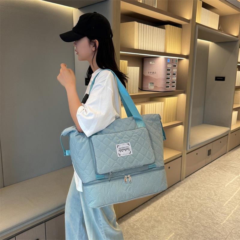 Foldable Wet and Dry Sports Fitness Bag with Shoe Storage Style Diamond Extra-dressing Travel Bag Can Be Used To Cover The Lever