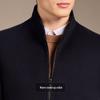Antonio Men's Stand Collar Wool Blend Coat with Detachable 90% Goose Down Liner