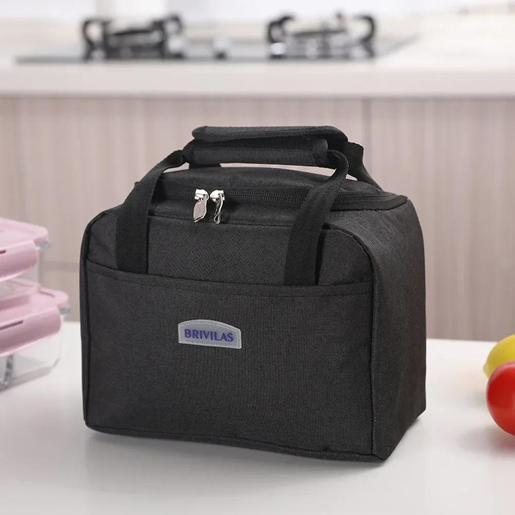 Portable Lunch Bag New Thermal Insulated Lunch Box Tote Cooler Handbag Bento Pouch Dinner Container School Food Storage Bags