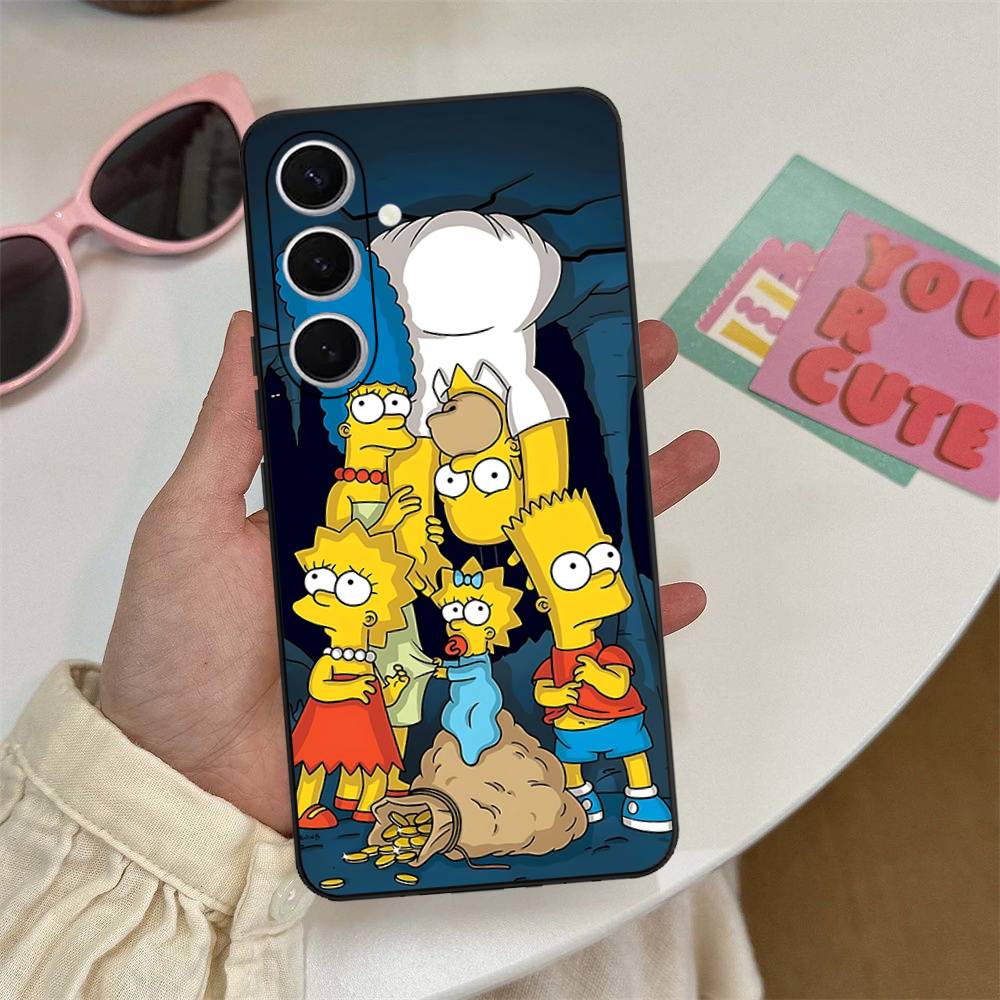 Funny Cartoon S-Simpsons Phone Case For Samsung S 24 Fe 25 Ultra Plus 20 Lite 21 30 22 23 24 22 Ultra 5G Fundas