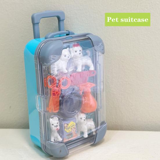 Dollhouse Mini Suitcase Trolley Luggage Handbag Model Candy Box Toy Stand Pretend Play Toy Suitcase Toys for Doll House Decor Pet Grooming Dressing