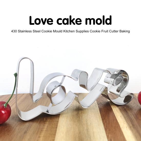 Biscuit Cutter Love Letter Shape Heat-Resistant Washable Easy To Demold Labor-saving Birthday Cake Cutter for Kitchen