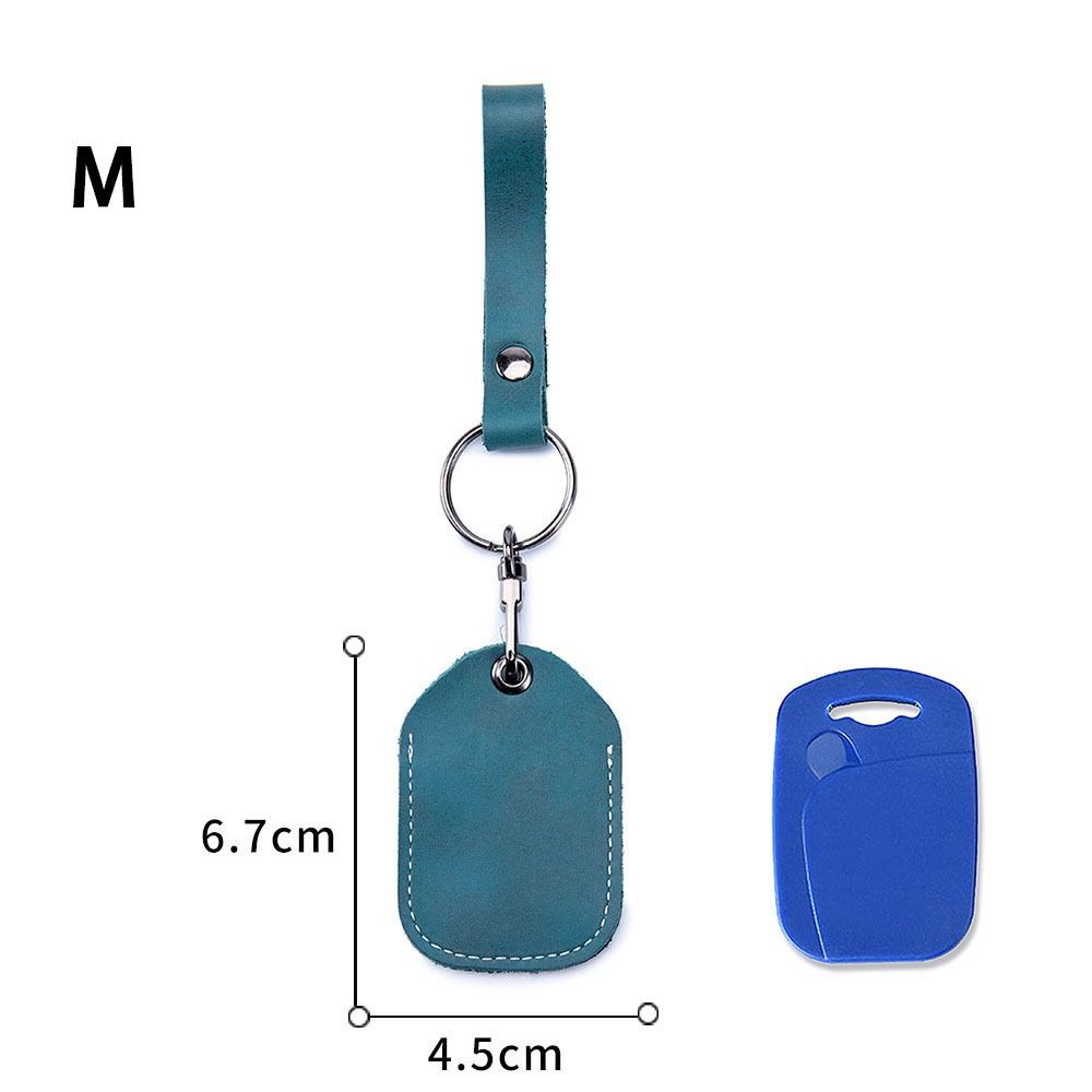 Bag Hook Card Holder Access Tags Cow Leather Keychain Key Tag Ring ID Card Case Leather Key Holder