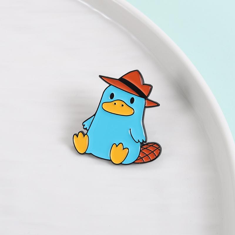 Perry the Platypus Enamel Pin Cartoon Anime Characters Green Pet Brooch Lapel Backpack Badge Fashion Jewelry Gift for Friends