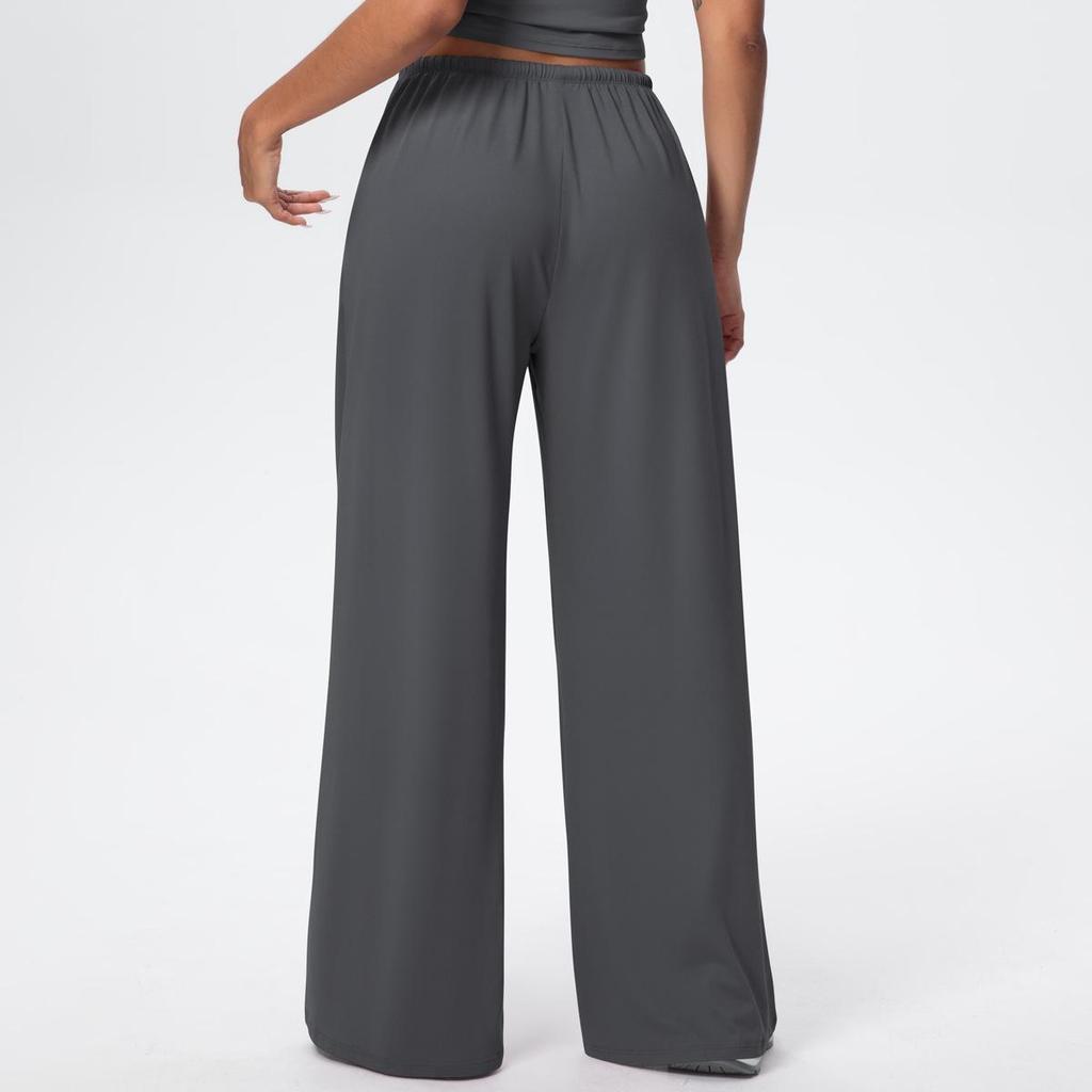 Breathable Wide-Leg Loose Casual Yoga Pants with Elastic Drawstring for Women