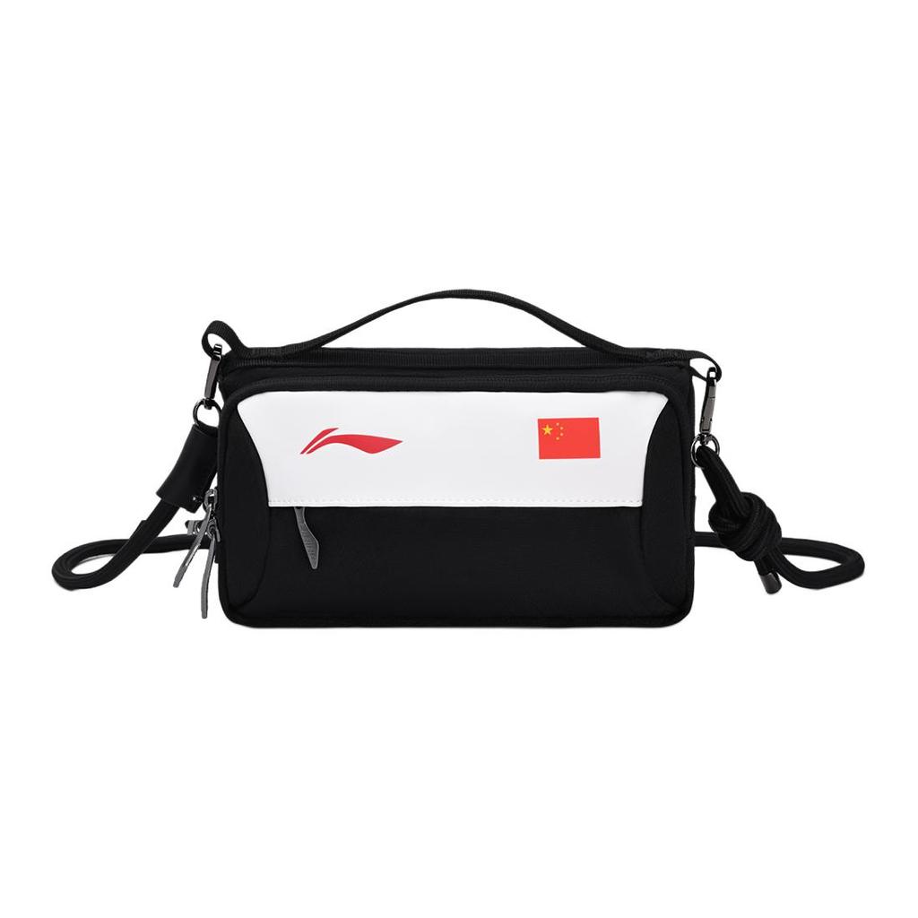 Li Ning Table Tennis Collection Oxford Crossbody Bags Regular Unisex Black & White ABDW199-1