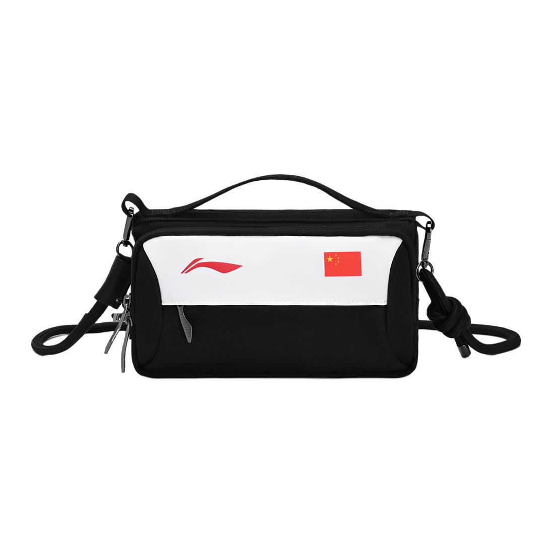 Li Ning Table Tennis Collection Oxford Crossbody Bags Regular Unisex Black & White ABDW199-1