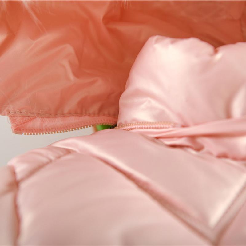 Girls Down Coats Children Thickened Fur Collar Hooded Jackets Kids Plush Velvet Warm Hooded Outerwear Toddler Parkas