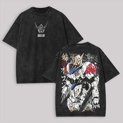 

Gundam Anime Lover Washed T-shirt Year round clothing high quality personality Clothes Plus Size Unisex New Model Couples tee XXXL