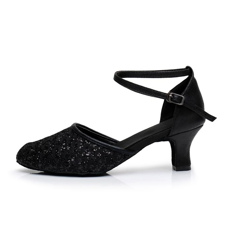 

Женские танцевальные туфли для бальных танцев, латиноамериканского танго, чачи, вальса, туфли для танцев с закрытым носком, высота каблука 5 см 37 чёрный