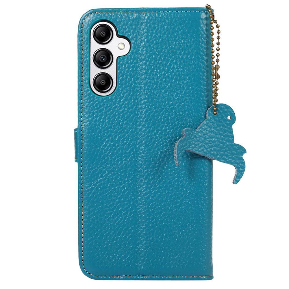 For Samsung Galaxy A16 5G/A16 4G Case RFID Blocking Genuine Cow Leather Phone Cover