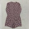 Y2K early autumn floral pattern round neck threaded anti stripe long sleeved jumpsuit