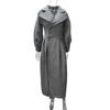 Women Woolen Jacket Turn-down Collar Solid Color Double-breasted Coat Retro Royal Style Thermal
