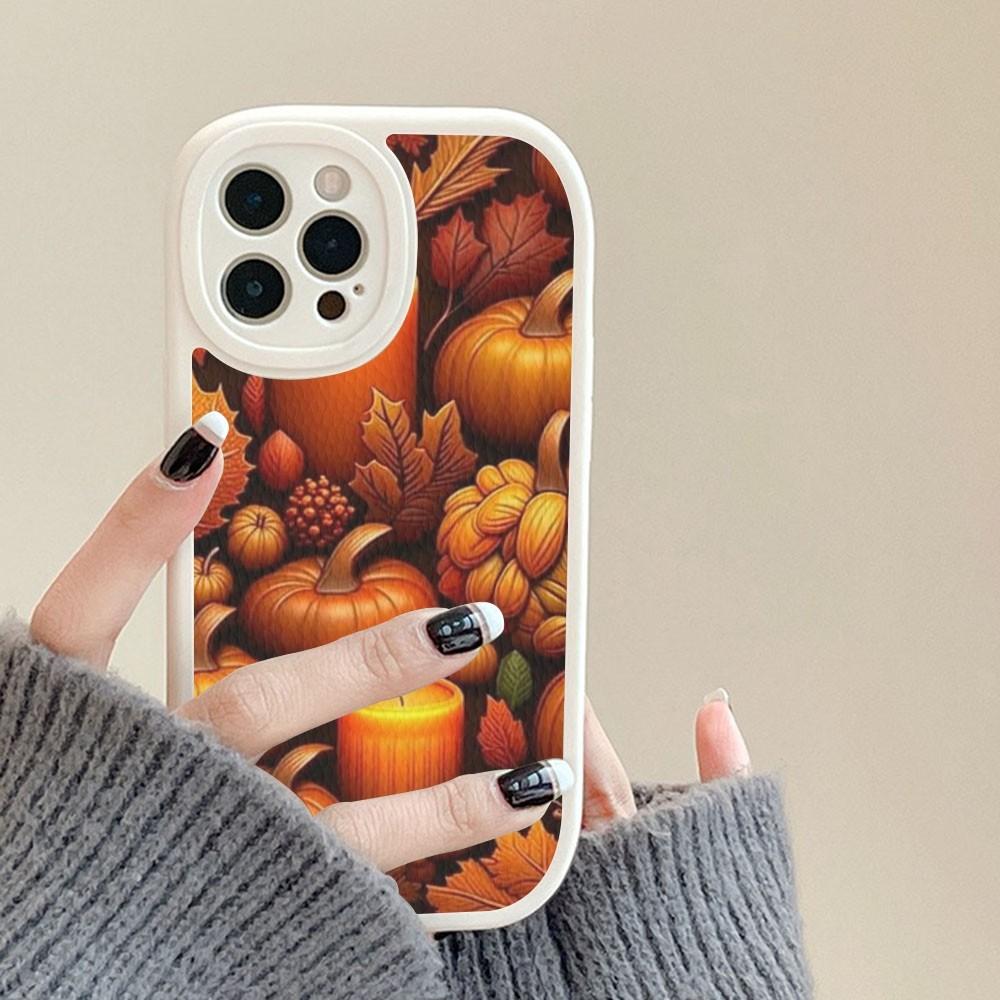 Pumpkin Happy Fall Autumn Phone Case Hard Leather For IPhone 16 15 14 13 12 Mini 11 14 Pro Max Xs X Xr 7 8 Plus Fundas