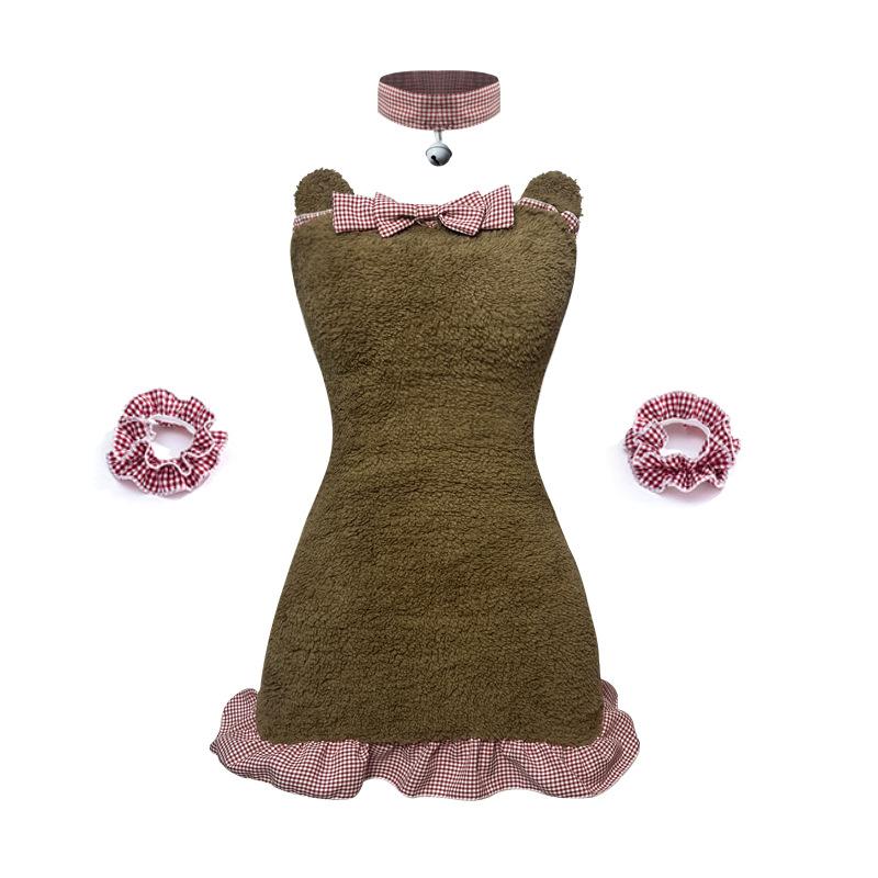 Sexy Underwear Cute Housemaid Two-dimensional Bear Uniform Backless Sexy Bag Hip Skirt Suit