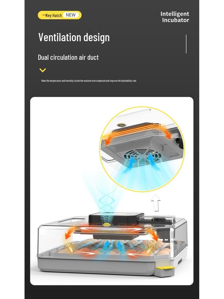 48-Egg Automatic Incubator with Auto-Turning and Humidity Control for Home Use