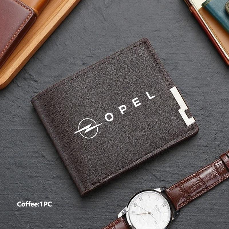 New Fashion Business Wallet Leather Car Logo Card Holder Men Coin Purse For Opel ADAM ASTRA J K CORSA E INSIGNIA MOKKA VIVA