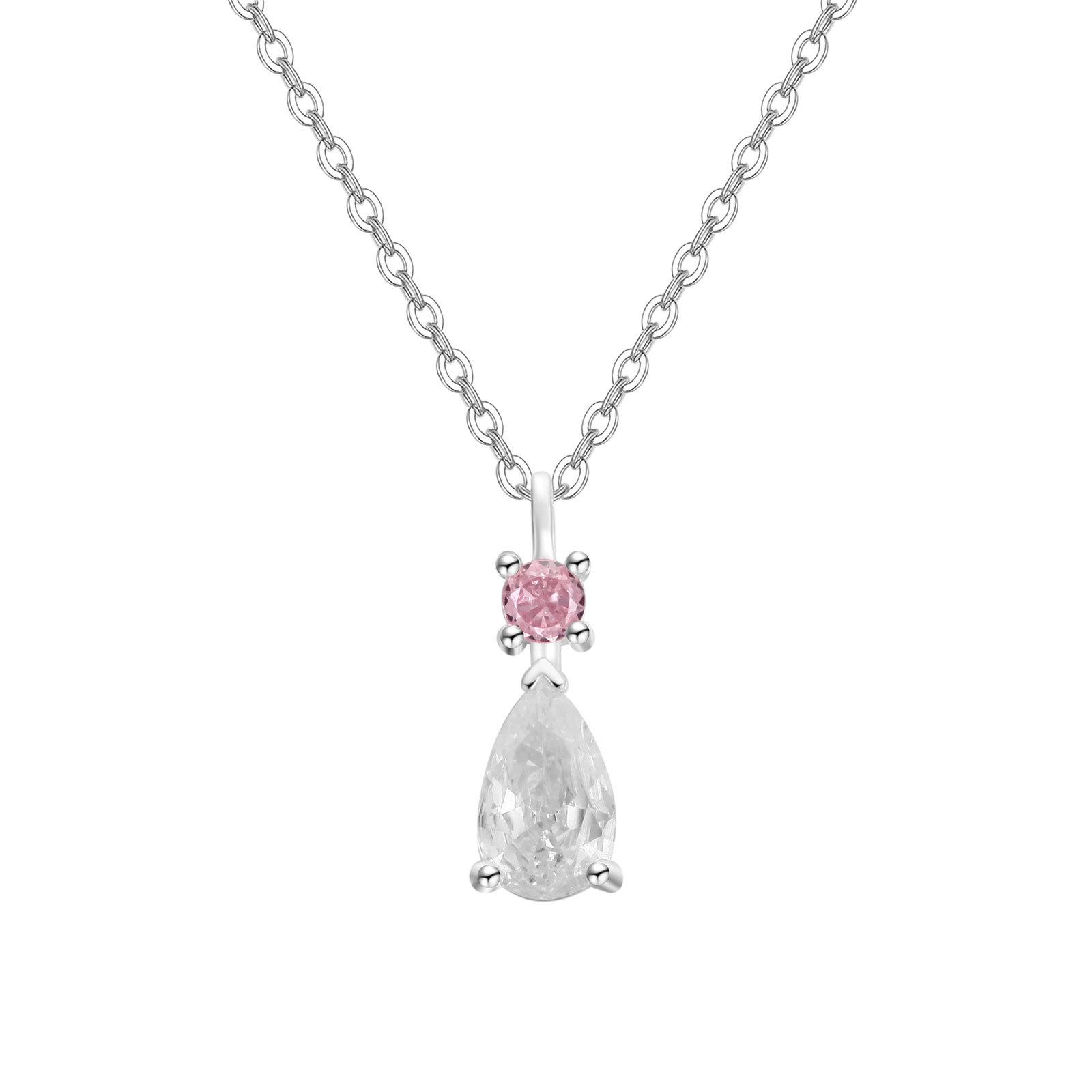 

S999 Teardrop Diamond Necklace: Light Luxury Sterling Silver Pendant for Daily Versatility. Pure Silver серебряный