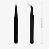 1Pcs Stainless Steel Eyelash Extension Tweezers Curved Straight Head Lashes Tweezer Non-Magnetic Eyelashes Nail Makeup Tools