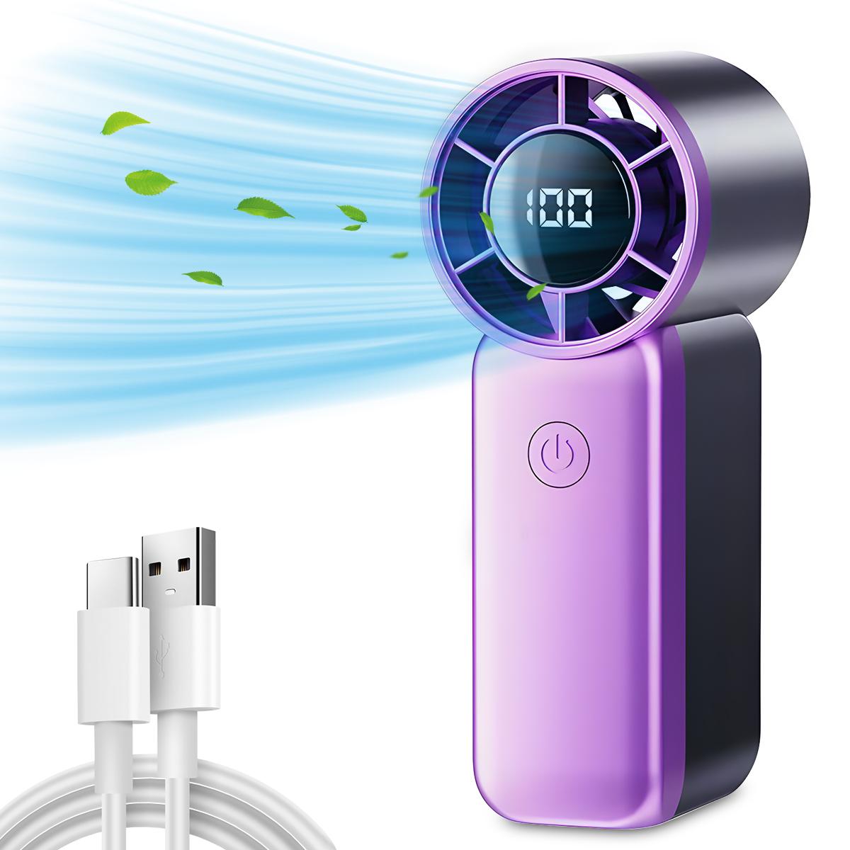 

Portable Gray Purple Handheld Mini Fan with Large Capacity, Long-lasting Battery Life, Refreshing Summer Weather фиолетовый