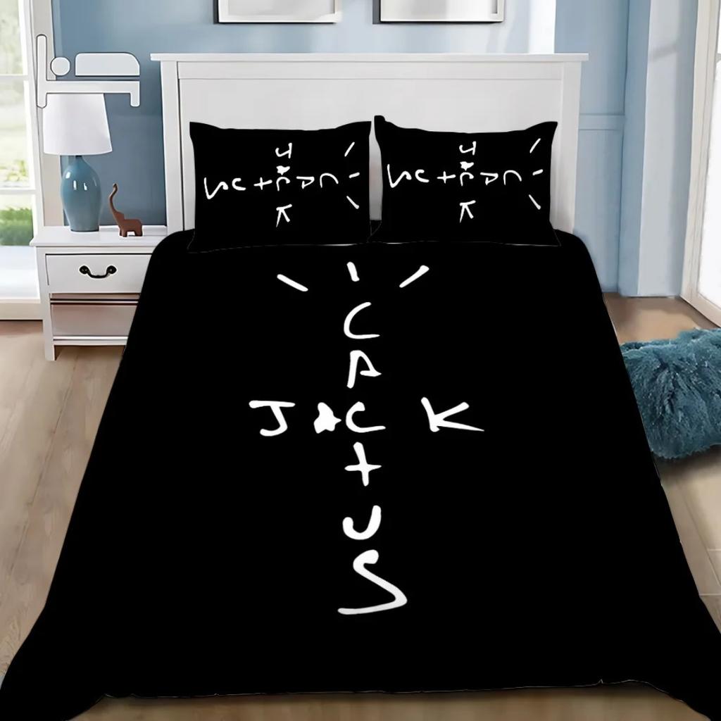 Rapper T-Travis Scott Jack Bedding Set Rapper Duvet Cover Pillowcase Adult Boy Girl Bedroom Decoration Children Single Double