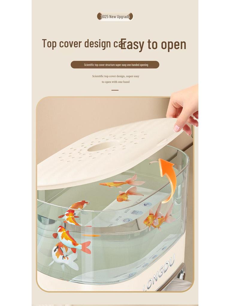 Eco-Friendly Multifunctional Tissue Box with Desktop Fish Tank for Home or Office
