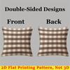 Mocha Plaid Square Jacquard Pillow Cover for Sofa Office Waist Cushion Cover Home Decorative Pillowcase