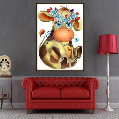 Full 5D Diy Diamond Painting Cartoon Cute Cow Embroidery Cross Stitch Home Decor Handmade Gift