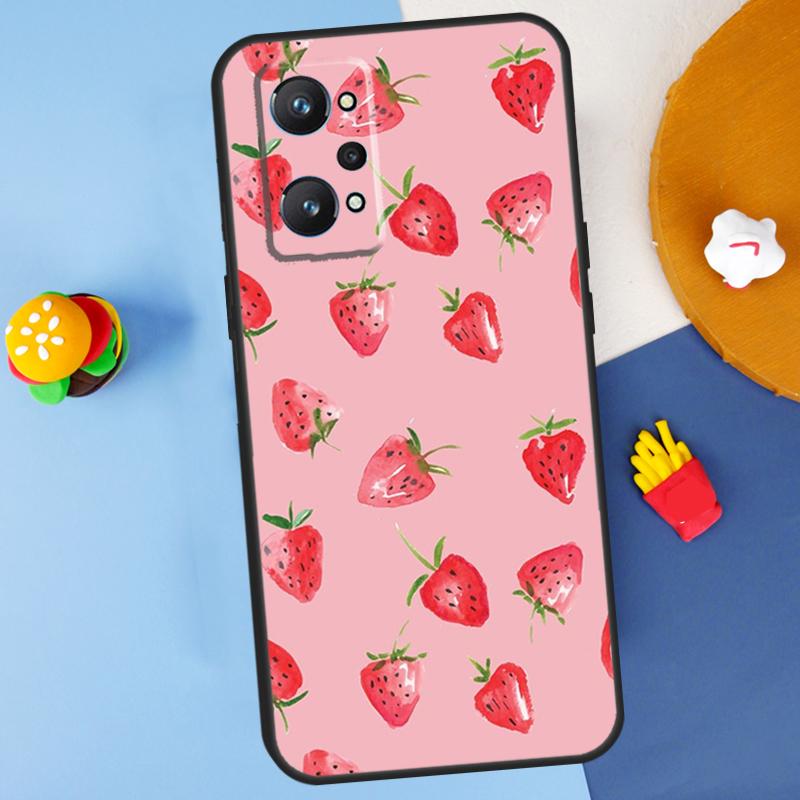 Cute Strawberry For Realme C55 C67 C61 C75 C53 C51 C21Y C25S GT 6 6T 5 GT7 Pro 10 11 12 13 14 Pro Plus Case