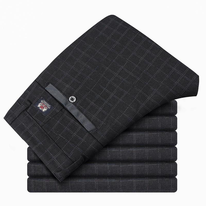Men's plaid print casual pants spring Korean version trend versatile slim-fitting small feet long pants