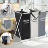 3 Compartments Large Capacity Laundry Hamper - Collapsible, Foldable,Storage Bag with Carry Handles, Ideal for Bathroom, Bedroom Organization
