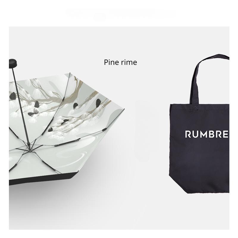 

210 T UPF более 50 Зонт от солнца, солнечный дождь, складной портативный зонт двойного назначения в китайском стиле