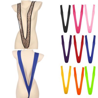 Monokini Sexy de Escote en V Profundo para Mujer, Bañador de Color Sólido Bodycon Verano