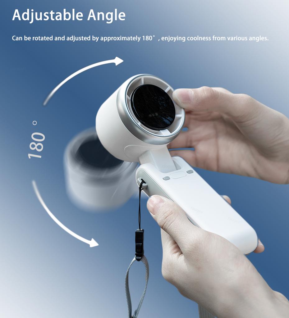 Portable Handheld Turbo Fan Mini Foldable Hanging Neck Fan 3600mAh Battery USB Reachargeable Personal Hand Small Fan with 5 Gear