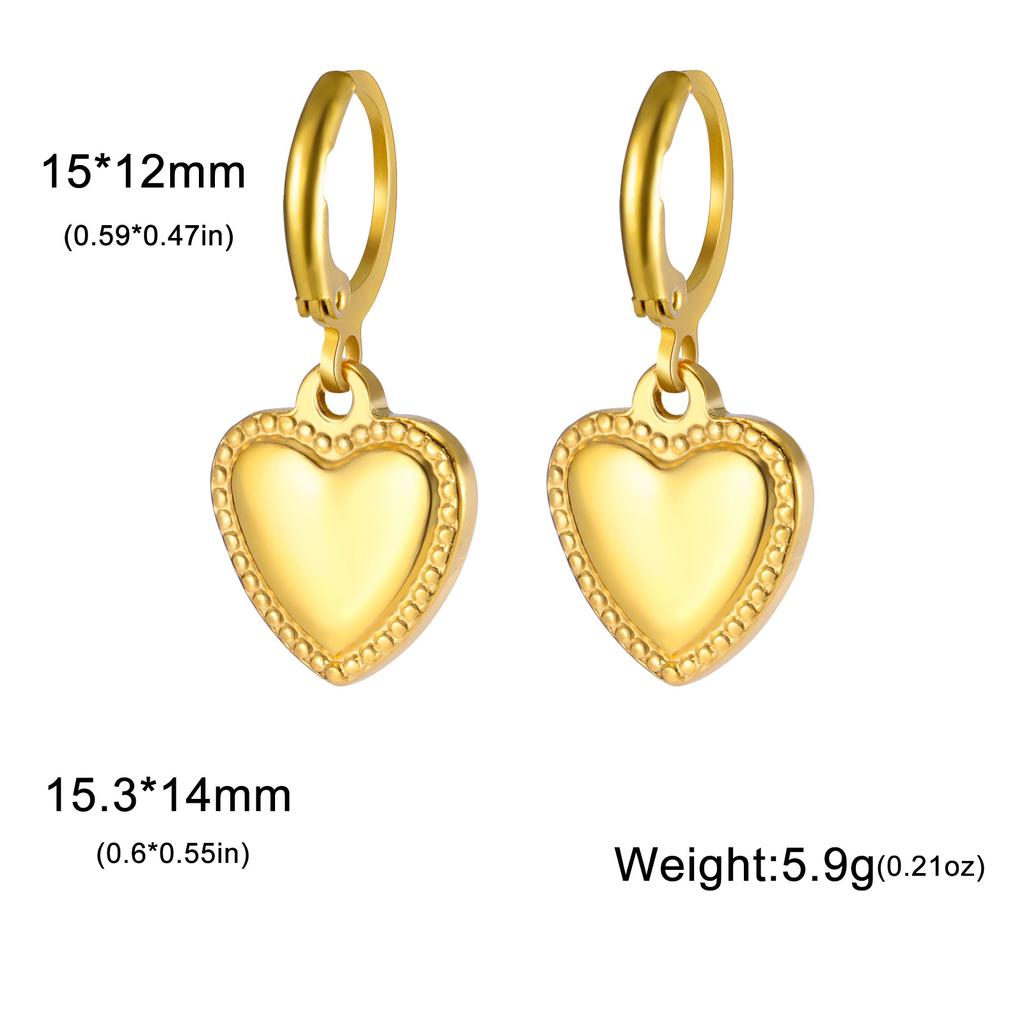 Heart Shaped Starfish Sun Pendant Hoop Earrings For Women Fashion Jewelry Gift