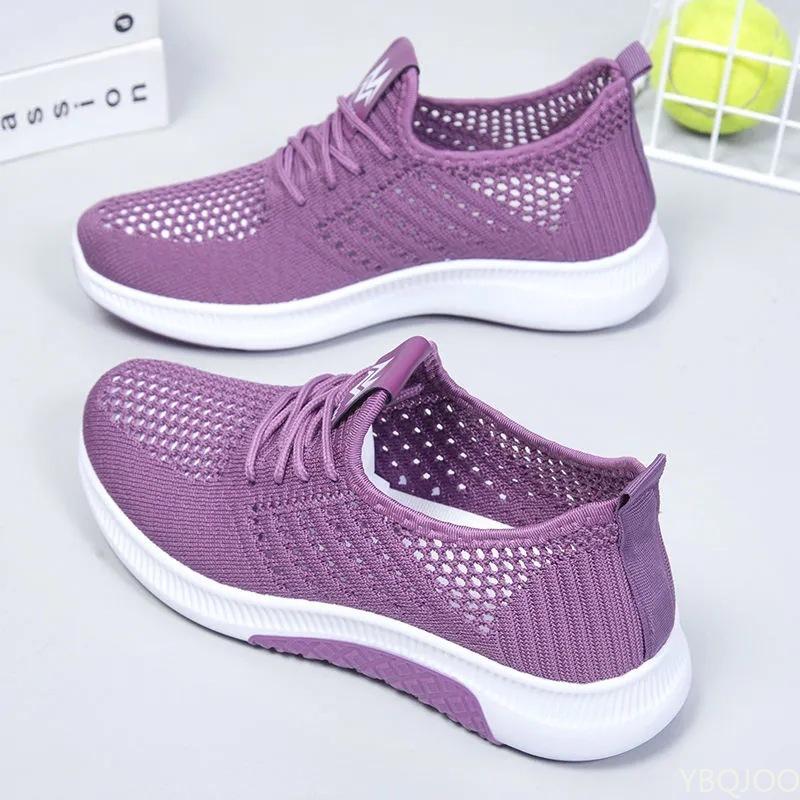 Femmes chaussures plates décontractées mode respirant maille vulcanisé chaussures femmes baskets été dames bateau chaussure