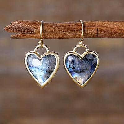 Bohemian Emperor Stone Droplet Pendant Earrings Earrings European and American Popular Natural Stone Jewelry