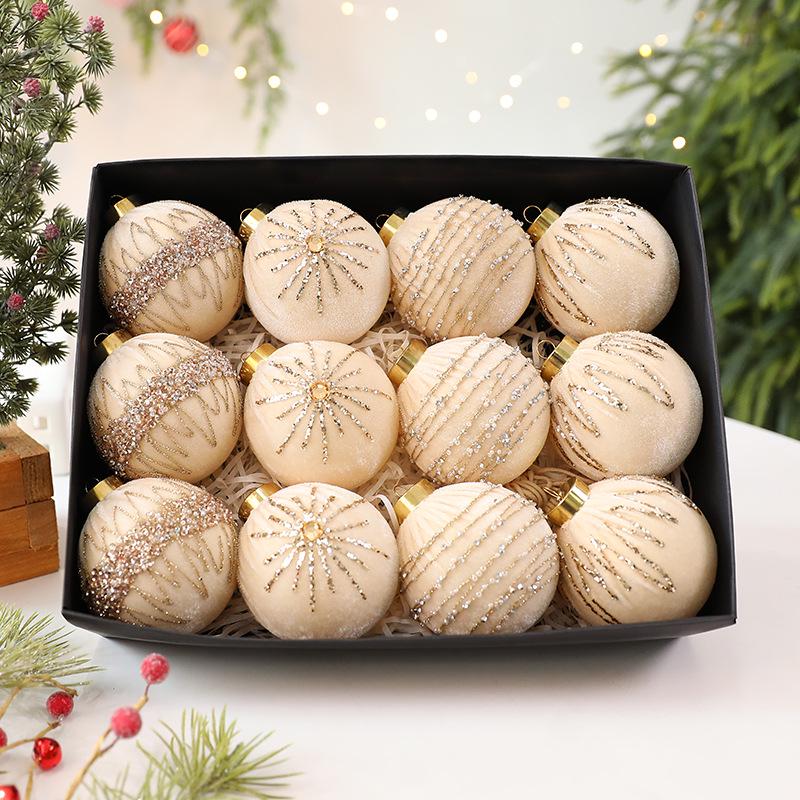 Velvet Wrapped Christmas Ball Set - DIY Tree Decorations & Hanging Ornaments