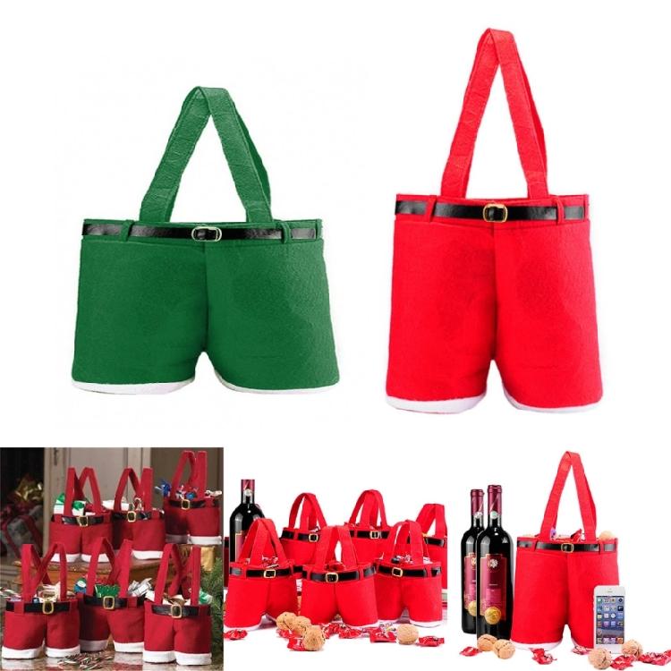 Christmas Decorations Gift Bag Candy Bags Santa Pants Style Lovely Treat Bags